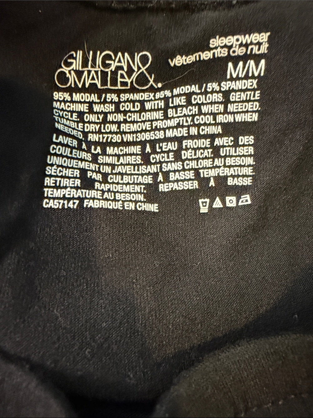 Gilligan & O'Malley Black Lounge Pajama Pants - Picture 3 of 3